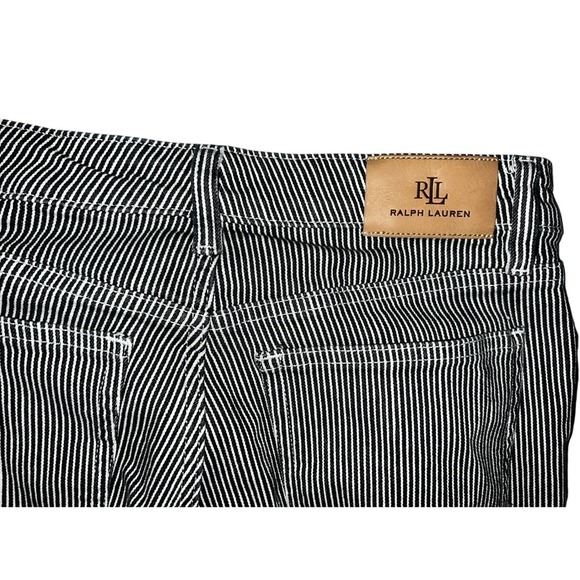 Ralph Lauren Black Label Striped Skinny Ankle Jeans Designer Pants Sz 6 - Picture 3 of 5